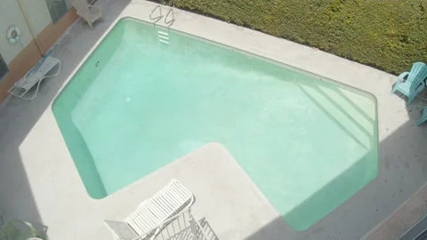 Wide shot of pool from above Stock Footage 130837461