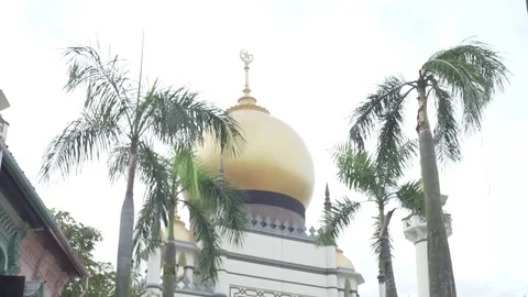 Wide Shot Push In On Sultan Mosque In Singapore Stock-Footage 82898202