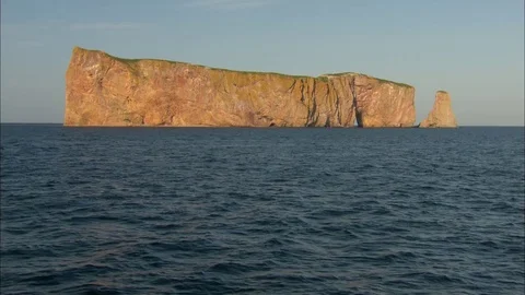 Wide shot of Rocher Perce Stock Footage 81723707