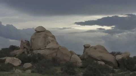 Wide shot of rock formation Stock Footage 64221079