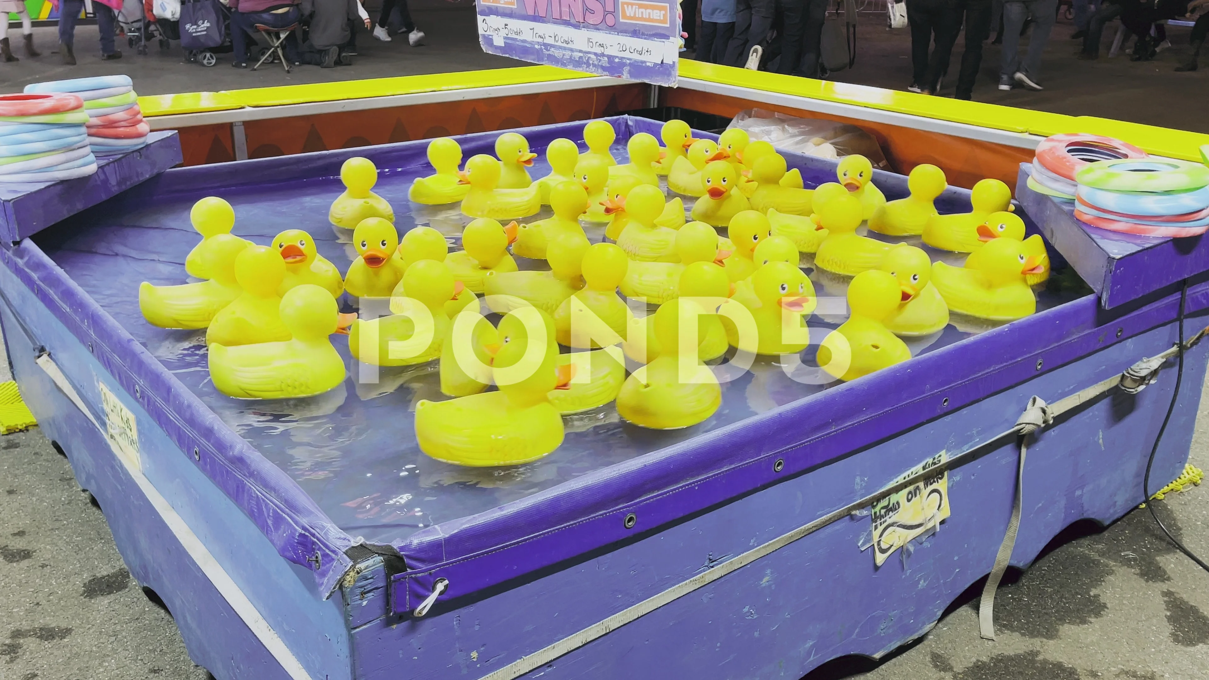 Wide shot Rubber Ducky Kid Game at Carni, Stock Video