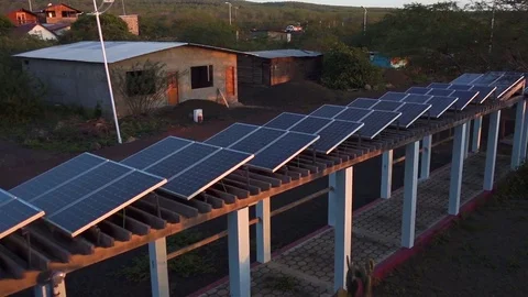 Wide Shot Solar Panels in the developing world 動画素材 74685973