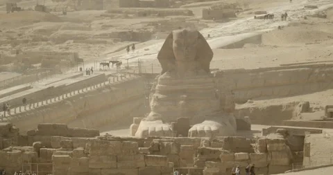 Wide Shot of Sphinx with Handheld Camera, 4K 스톡 동영상 247110029