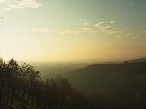 Wide shot with static zoom of sunset Stock Footage 71211643