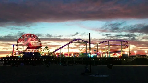 Wide shot of the Stranger Things Season 3 Premiere event at the Santa