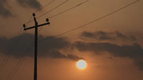 Wide shot of sunset on sky, Eastern Nepal, Nepal Vídeos de archivo 139740825