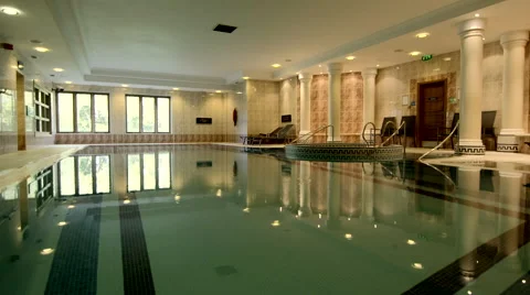 Wide Shot of a Swimming Pool Stock Footage 44100038