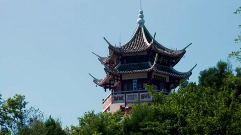 Wide Shot of Temple in China Stock Footage 120529050