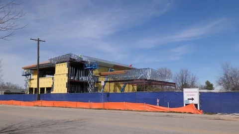 Wide Shot, Tilt Down, Construction Site Stock Footage 86903769