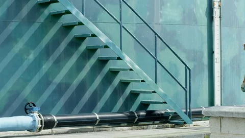 Wide Shot, Tracking Shot, 20 Seconds Or Greater, Climbing, Staircase, Outdoors, Stock Footage 94100685