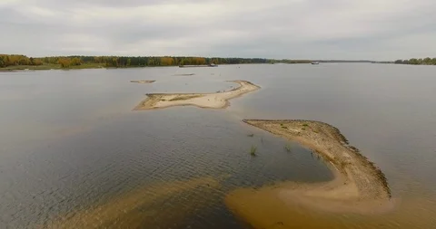 Wide shot of the Volga river Stock Footage 89756247
