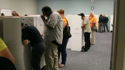 A wide shot of the voting room Stock-Footage 12489007