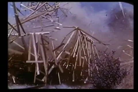 Wide shot of wagon exploding 库存影片 11350873