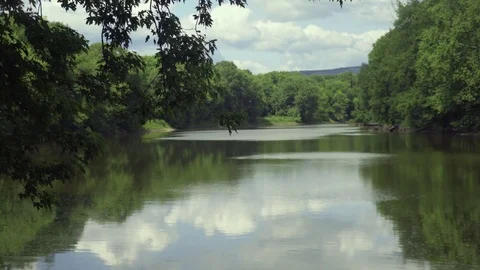 Wide Shot of the Wallkill River Video stock 84146859