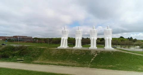 Wide shot the white men Video stock 106956828