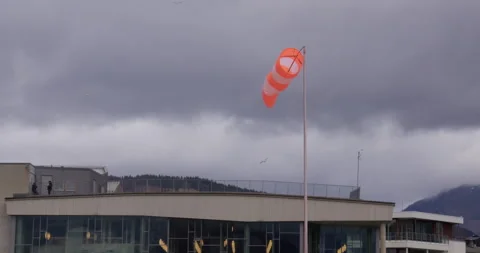 Wide shot Wind sock moving in the wind Stock Footage 312718186