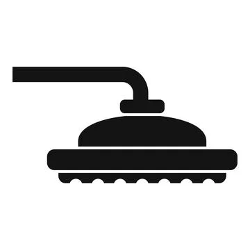 Wide shower head icon simple vector. Tubing spray wet Stock Illustration