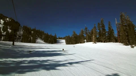 WIDE SKI RUN Stock Footage 1011960