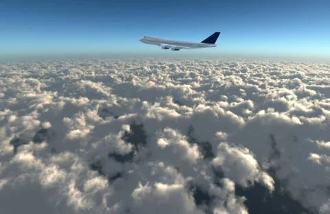 Wide sky airplane Stock Illustration