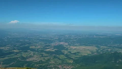 Wide sky over distant hills. Mount Rtanj, Serbia 库存影片 342314734