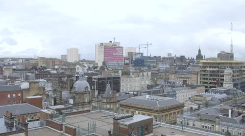 Wide skyline shot of Glasgow 库存影片 44340651