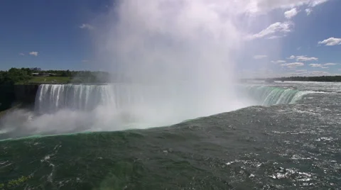 A wide, slow motion shot looking over Niagara Falls, Canada. Stock Footage 44115927