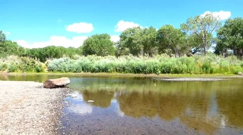 Wide Slow Moving Carson River Video stock 40751039