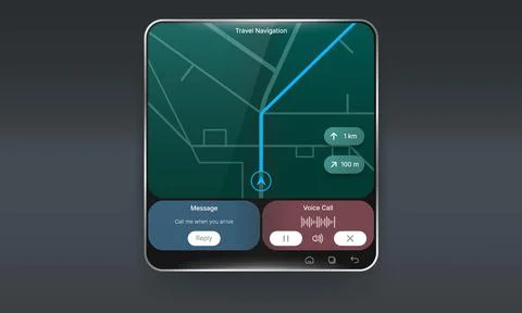 Wide Smartphone Split Screen Multi Application Interface Stock Illustration