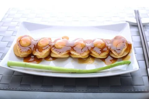 Wide spread of Abalone servings Stock Photos