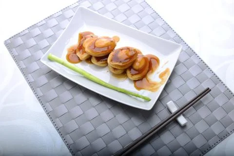 Wide spread of Abalone servings Stock Photos