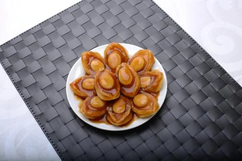 Wide spread of Abalone servings Foto stock