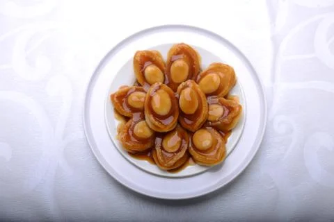 Wide spread of Abalone servings Stock Photos