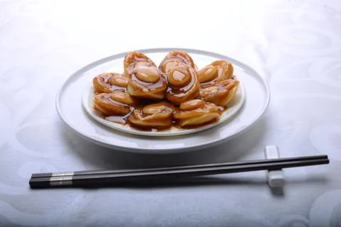 Wide spread of Abalone servings Stock Photos