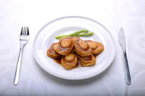 Wide spread of Abalone servings Stock Photos