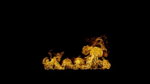 Wide Spreading Surface Flame Compositing Element on black background Stock Footage 326369260