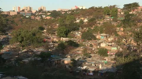 A wide of a squatters camp Stock Footage 11402427