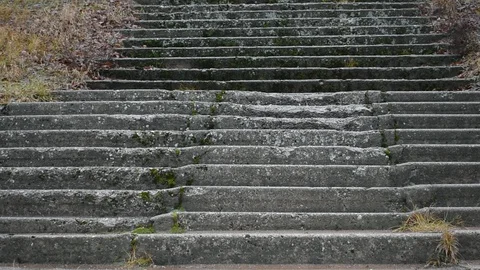 Wide staircase with many steps Stock Footage 121788666