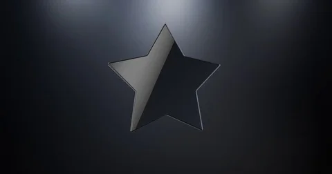 Wide Star Black 3d Icon Stock Footage 69775382