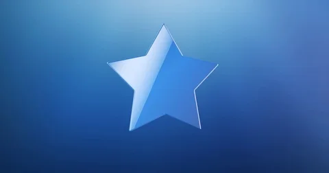 Wide Star Blue 3d Icon Stock Footage 69775733