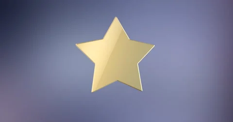 Wide Star Gold 3d Icon Stock Footage 66780903