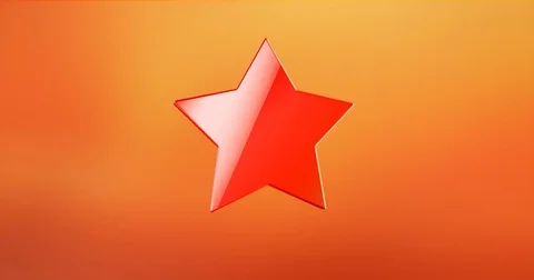 Wide Star Red 3d Icon Stock Footage 69775885
