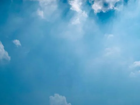 Wide Static Cloudscape and Blue Sky Over Jakarta Indonesia Stock Photos