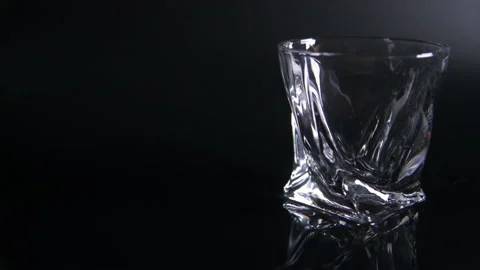 Wide Static Empty Modern Whiskey Glass Stock Footage 140818364