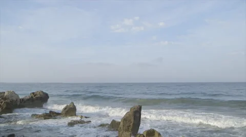 Wide static shot of coast 스톡 동영상 42150296