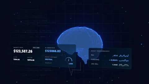 Wide steady analytical shot detailing a corporate fintech dashboard, 4K Stock Footage 338406770