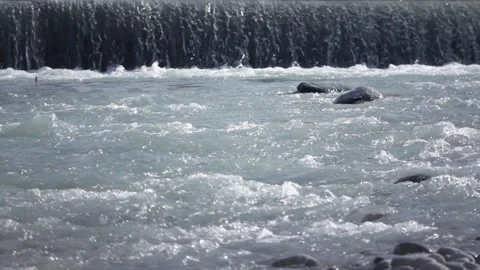 Wide stormy river Stock Footage 146627189