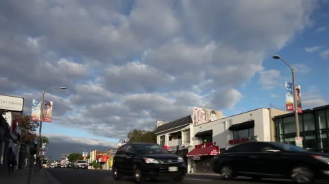 Wide street shot with clouds Stock Footage 46804436