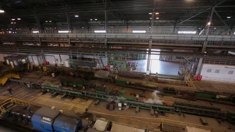 Wide-strip rolling mill Stock Footage 72715325