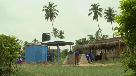 WIDE: STUDENTS AT WATER TAPS Stock Footage 60116249