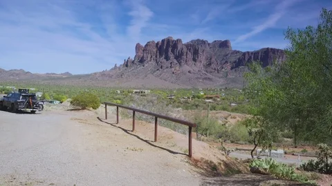 Wide superstitions mountains cloud timelapse in Arizona Stock Footage 78498641